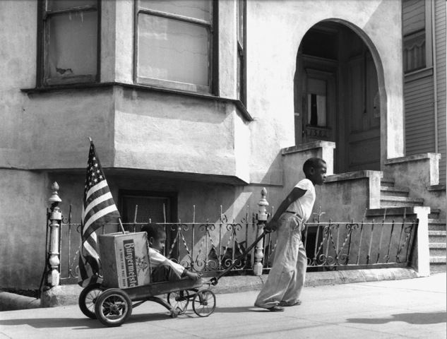 Boy and Flag, Hunter’s Point, San Francisco, CA 1947